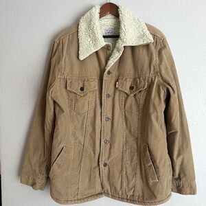 Vintage Levi’s Corduroy Sherpa Trucker Jacket Size 42 Hecho En Mexico